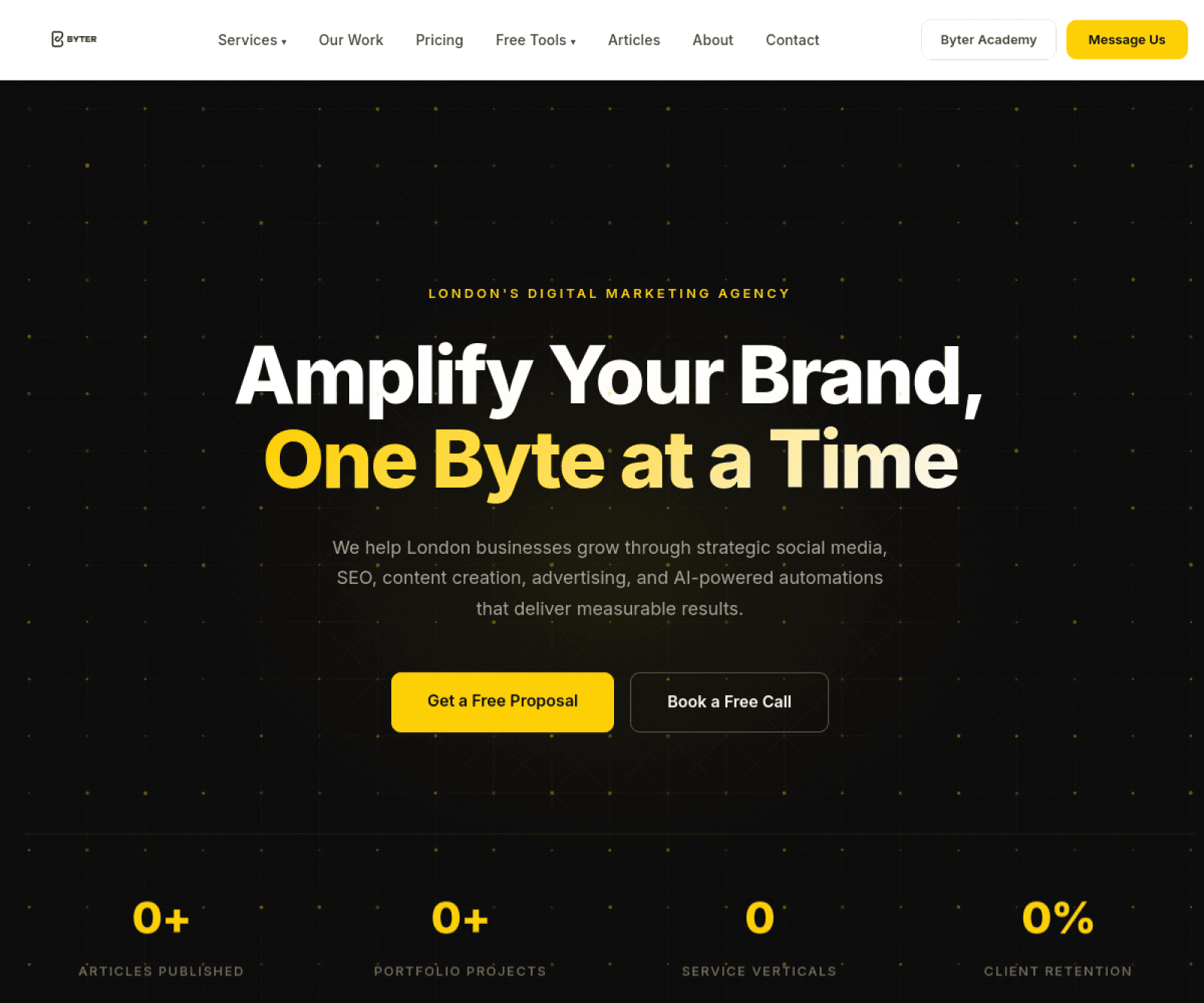 Byter homepage screenshot