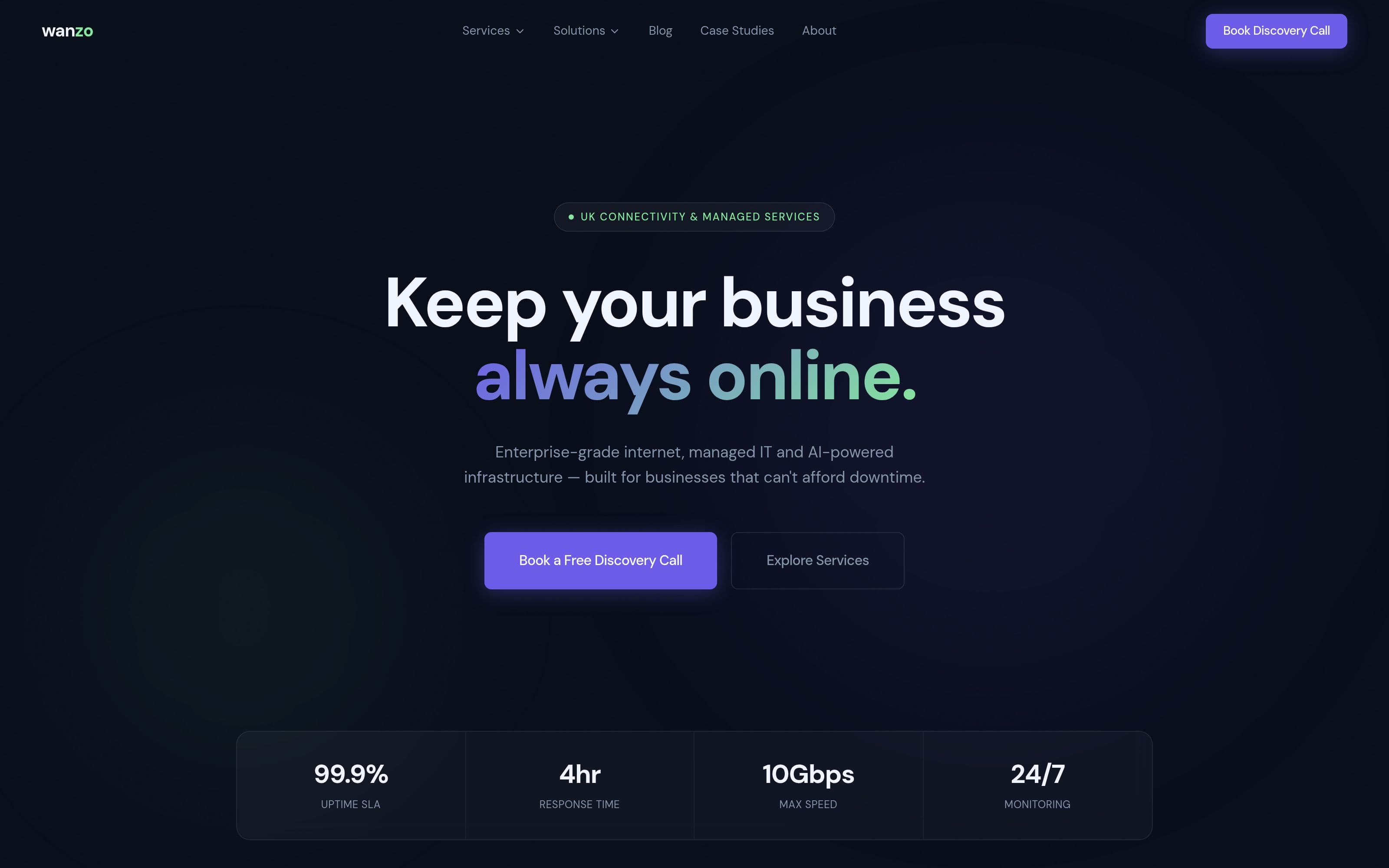 Wanzo homepage screenshot