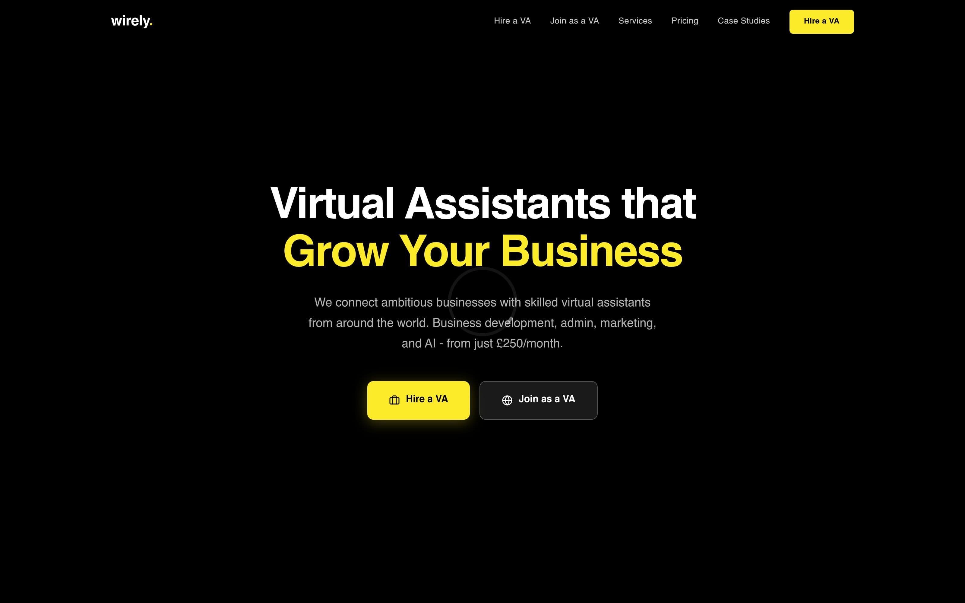 Wirely homepage screenshot